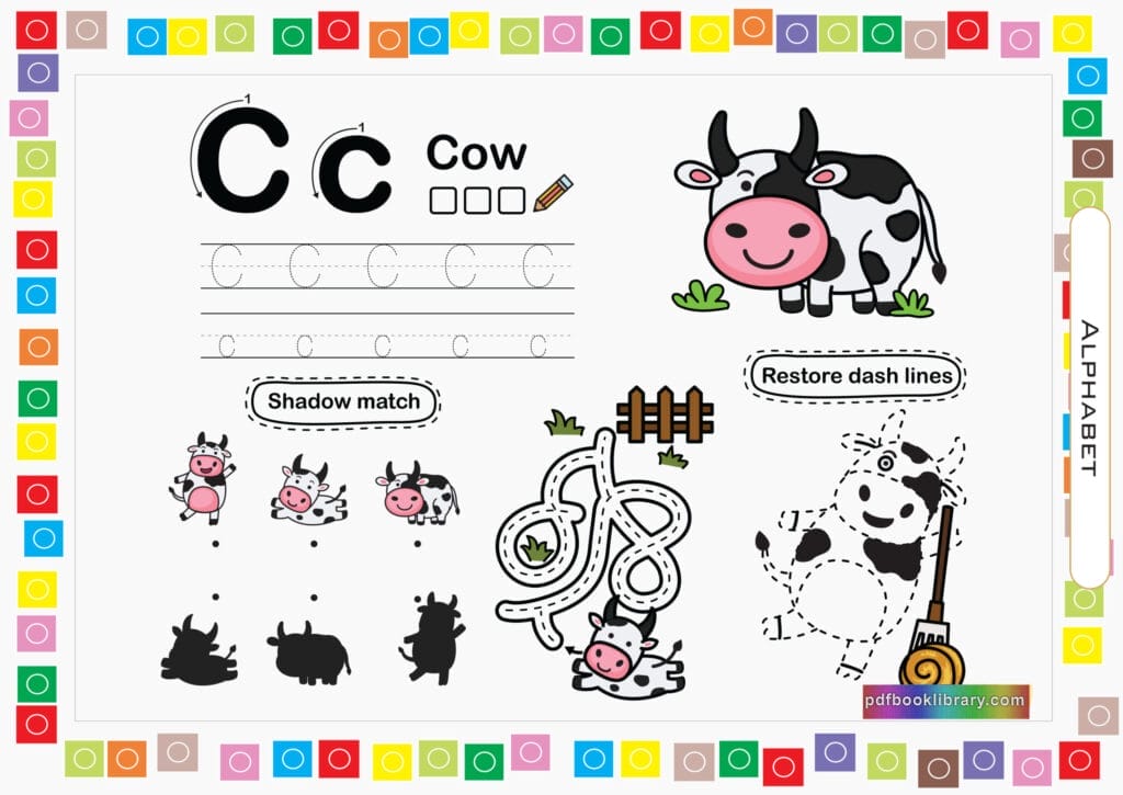 shadow matching worksheets letter "c"