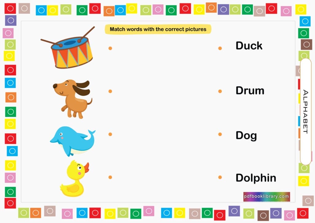 Match alphabets with pictures worksheets pdf