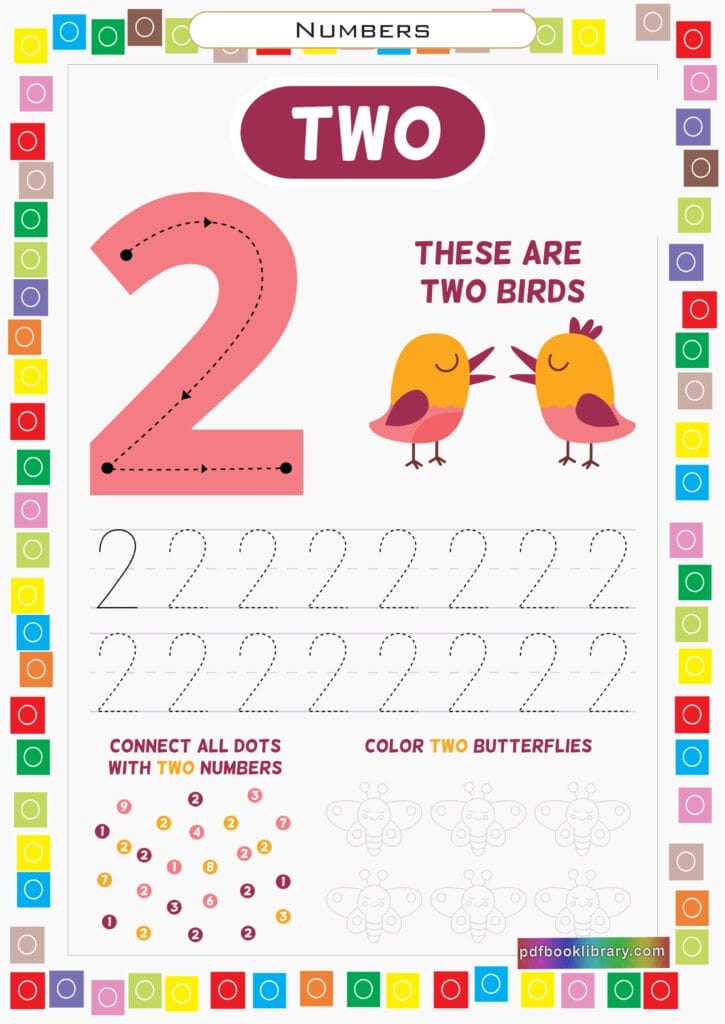 tracing number 2 worksheet