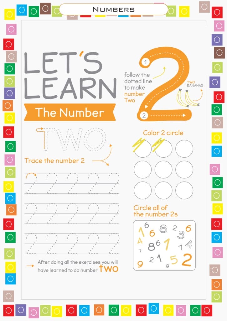 learn number 2 worksheets pdf