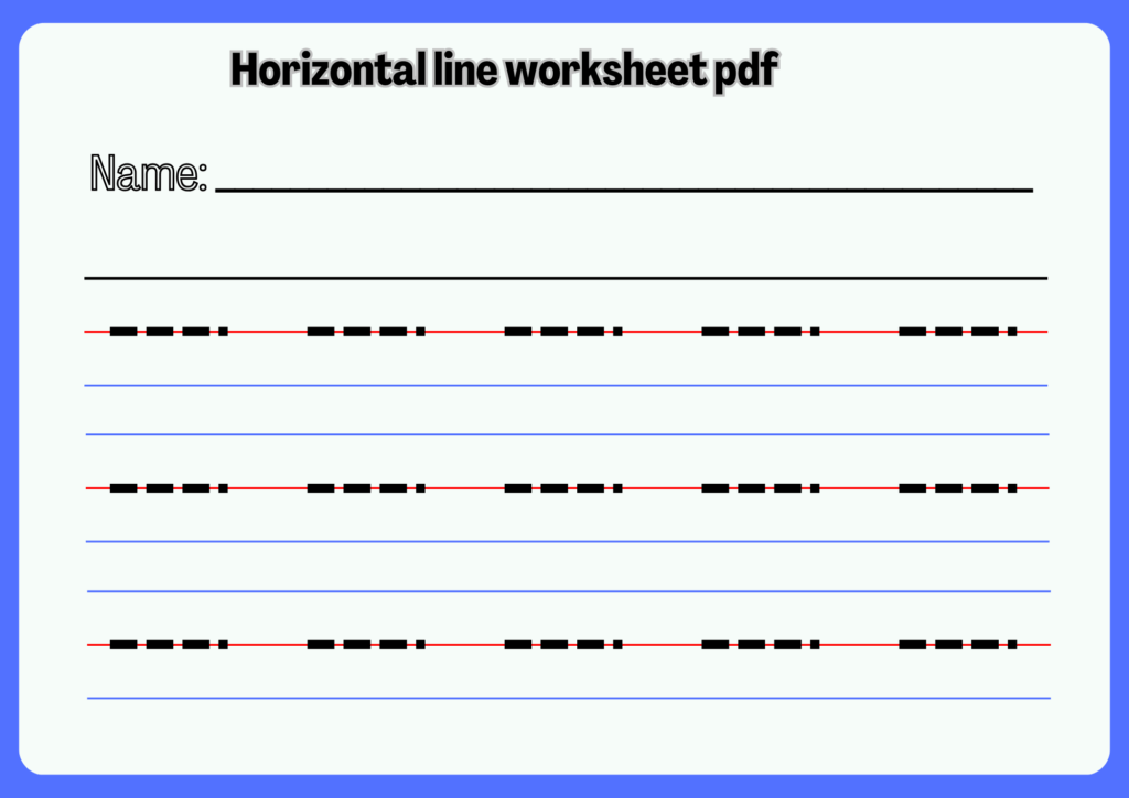 Tracing horizontal line worksheet pdf