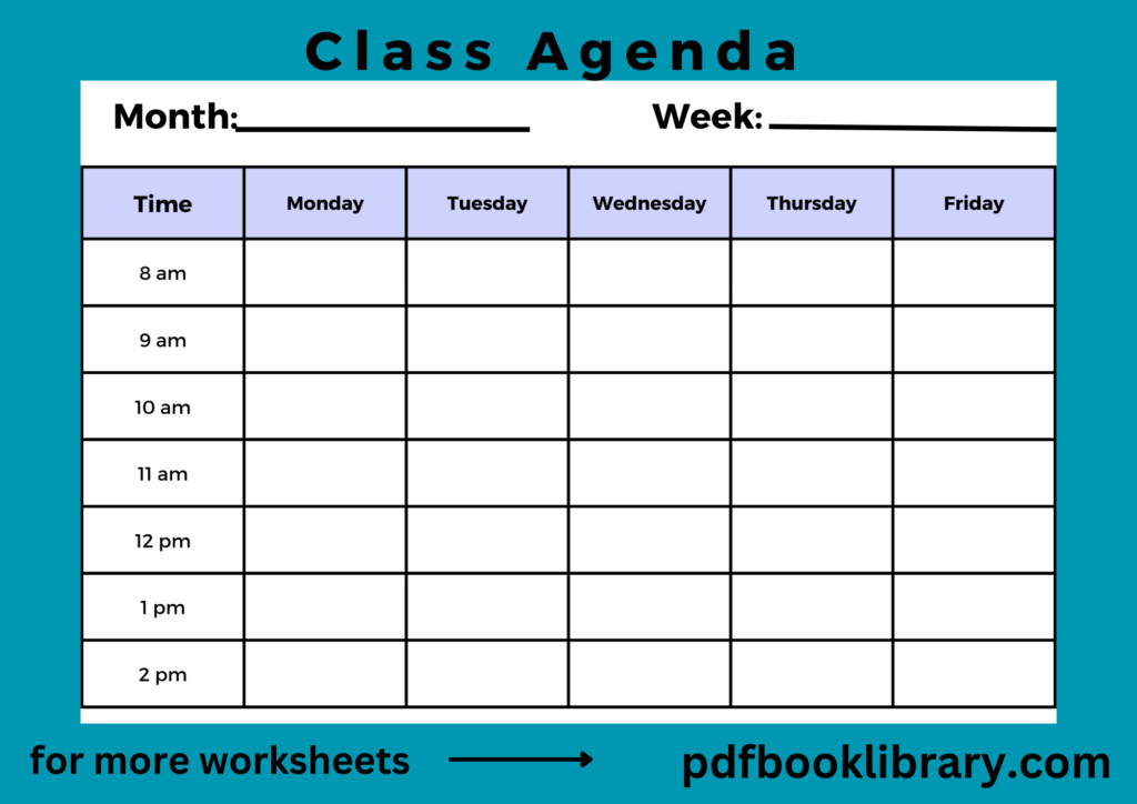 time table worksheet